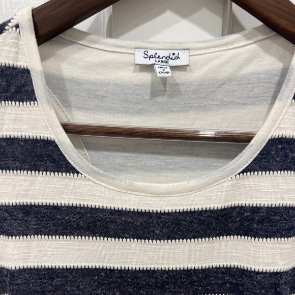 Splendid Racerback Blue and White Striped Dress Women’s Size L - Picture 2 of 3